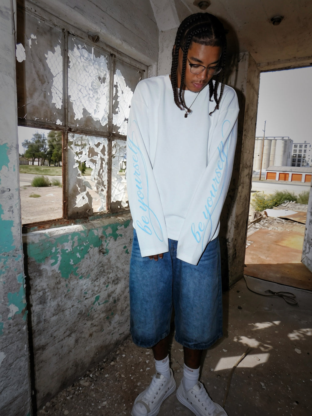 “BE YOURSELF” WAFFLE KNIT THERMAL